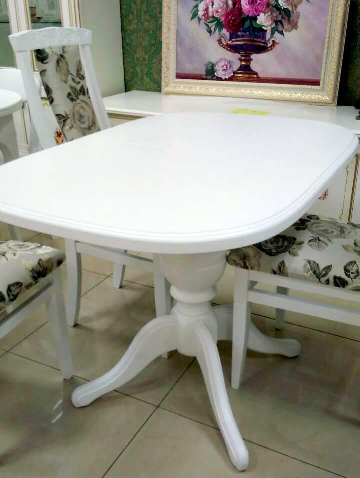 Обеденный стол на одной ножке для маленькой кухни Эмиль Fusion Furniture, цвет белый - фото 1 - id-p665836954