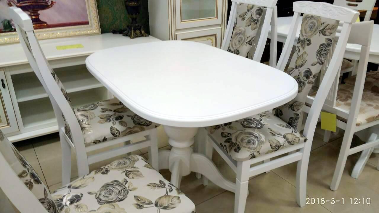 Обеденный стол на одной ножке для маленькой кухни Эмиль Fusion Furniture, цвет белый - фото 2 - id-p665836954