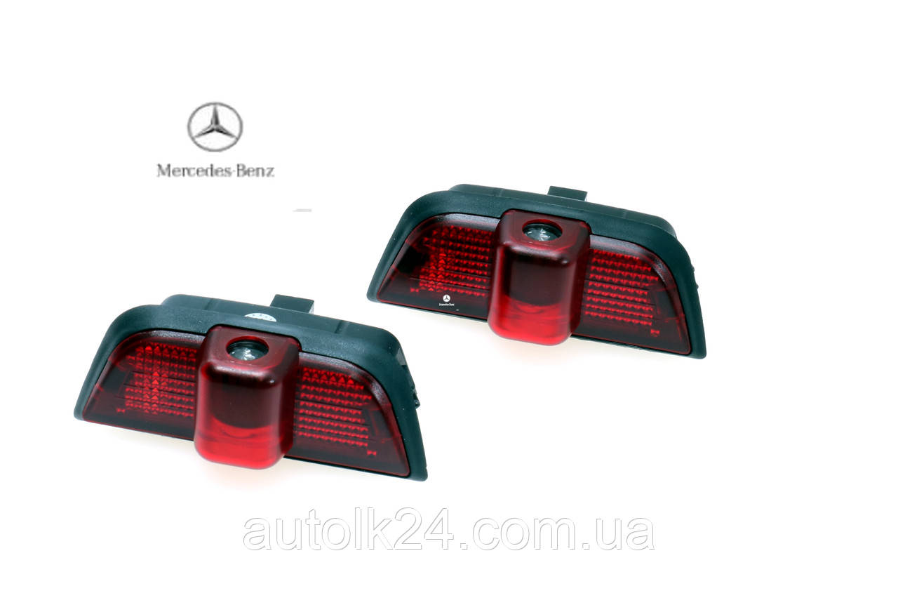 Штатна Led підсвітка двері з логотипом MERCEDES C-class