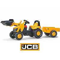 Трактор Педальный с Прицепом и Ковшом Kid JCB Rolly Toys 023837