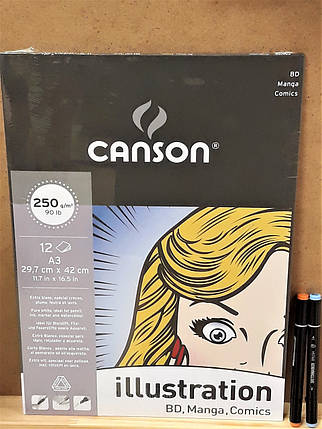 Альбом-Склейка для маркерів Canson Illustration А4, 12л, 250г 0387-201, фото 2