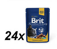 Brit Premium Cat pouch 100 g *24шт- паучи для кошек и котят