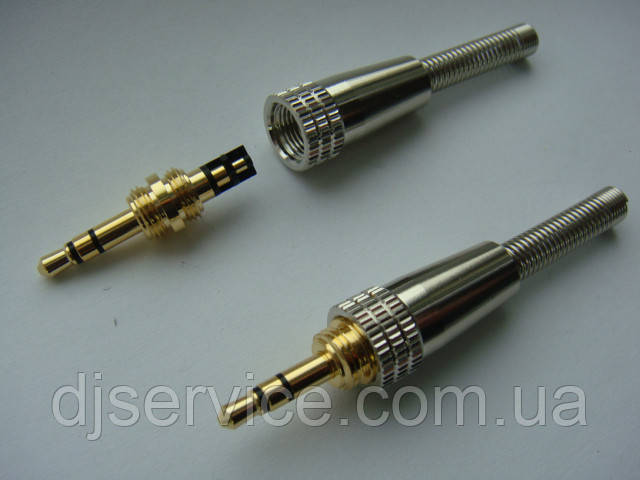 Високоякісний minijack мініджек 3.5 mm з різьбленням для навушників Sennheiser HD25, Technics RP-DJ1210, 1211