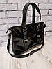 Сумка "Монако" натуральна шкіра, чорний глянець, фото 2