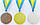  Медаль спортивна зі стрічкою BOWL d-6,5 см 1-золото, 2- срібло, 3 бронза (метал, d-6,5см, 38g), фото 2