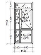 Oкно ПВХ REHAU Ecosol 60 Комфорт Таун на балкон 1140х2610 склопакет 4/16/4, фото 3