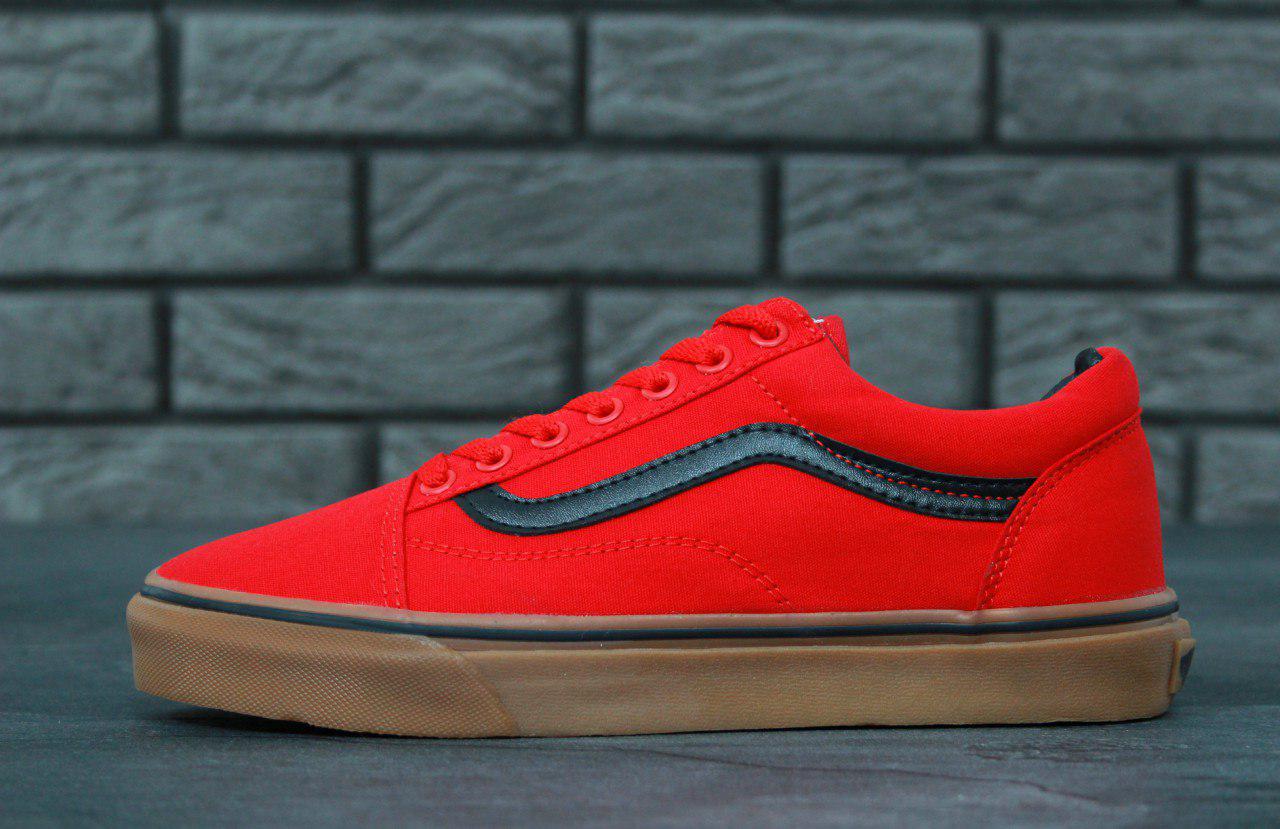 Мужские кеды Vans Old Skool (в стиле Ванс Олд Скул) ярко-красные ...