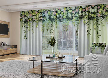 3D - Фото Штори і тюль "Ламбрекени з ніжних троянд" - будь-який розмір. Читаємо опис!