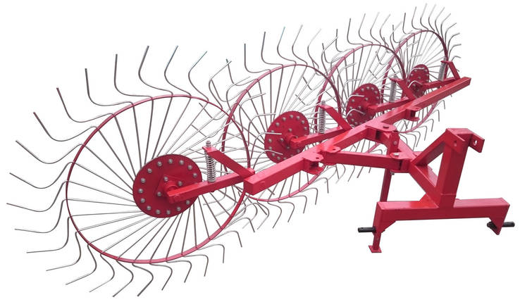Граблі вушко Сонечко для трактора, мінітрактора на 4 колеса (спиця 6 мм), фото 2