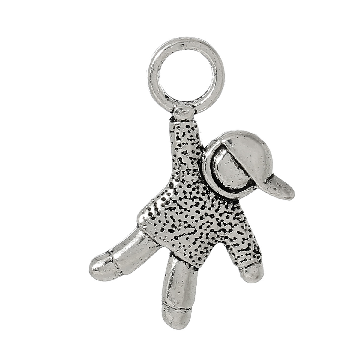 Підвіски металеві Finding Кулон хлопчик хіпстер Античне срібло 24 мм x 21 мм