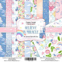 Набір паперу "Believe in miracle" 30,5 х 30,5 см. 10 аркушів