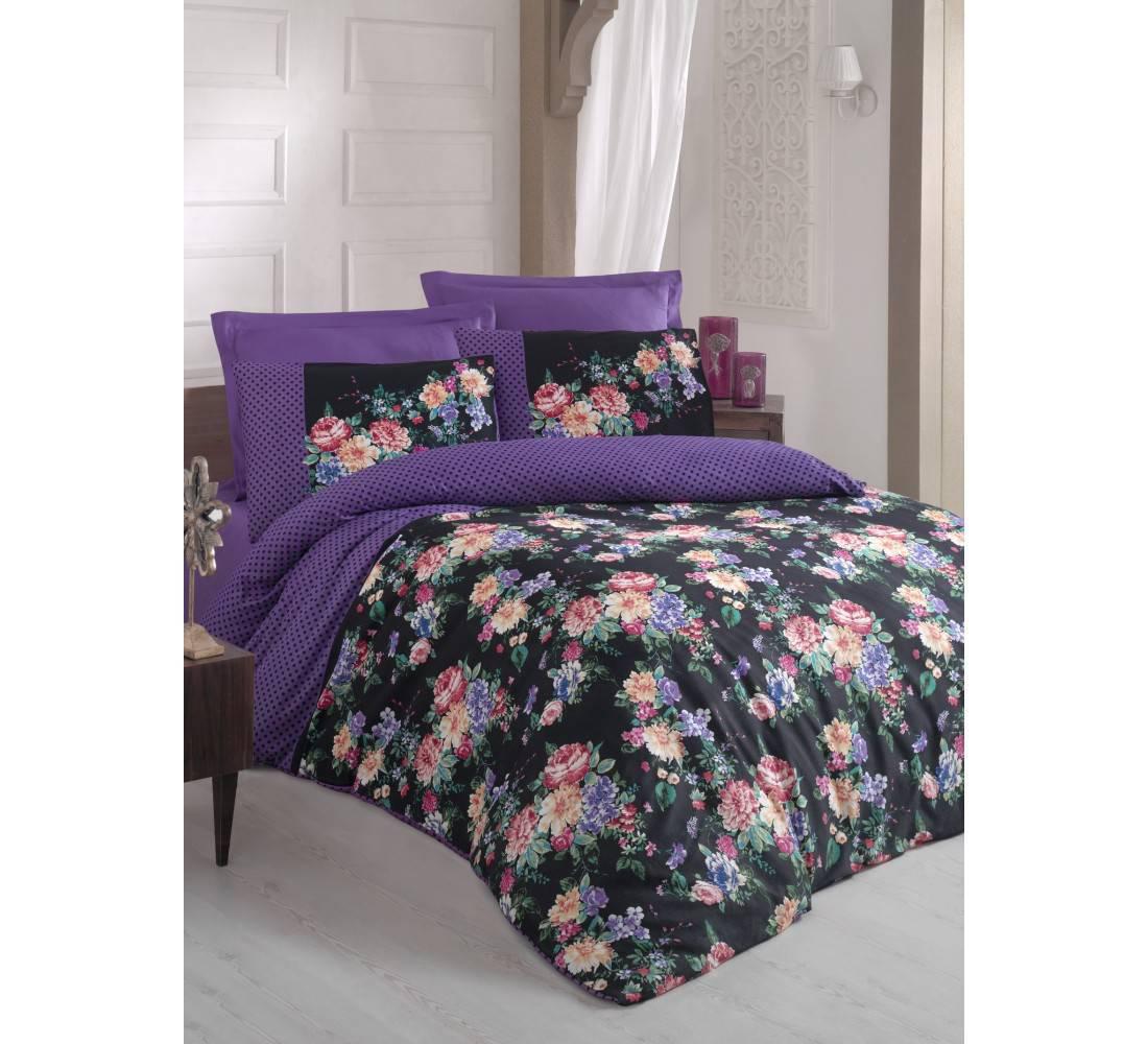 Постільна білизна Cotton Box SATEN JADEN MOR сімейний (2 підковдри)