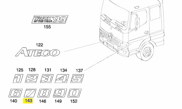 Цифра позначення моделі Mercedes Atego 973 817 37 14 Mercedes-Benz