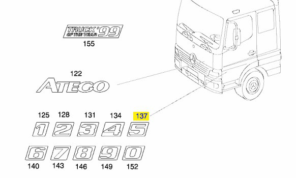 Цифра позначення моделі Mercedes Atego 973 817 35 14 Mercedes-Benz