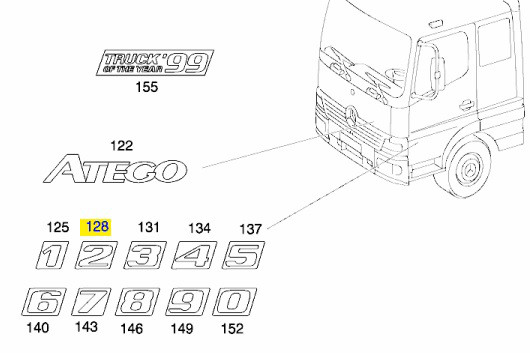 Цифра позначення моделі Mercedes Atego 973 817 32 14 Mercedes-Benz