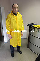 Плащ водостійкий дощовик жовтий із водостійкої тканини