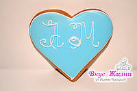 Весільний медовий імбирний пряник у блакитному кольорі