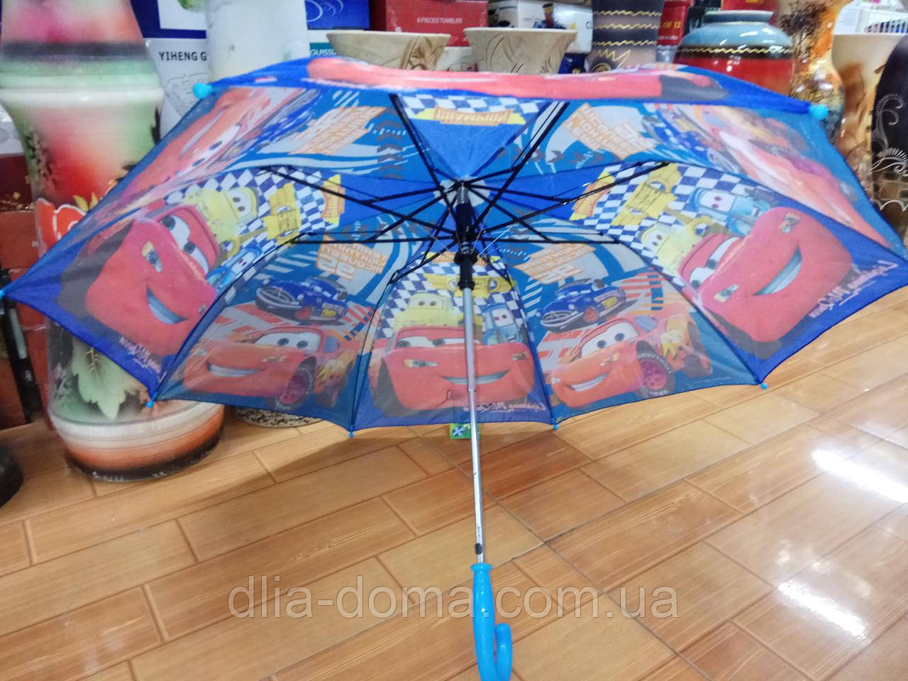 Детский зонт Тачки полуавтомат - фото 2 - id-p666346966