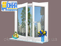 Двустворчатое ПВХ окно Veka EuroLine 2 открывания