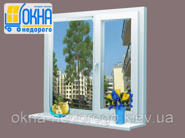 Двустворчатое пластиковое окно Veka SoftLine - фото 1 - id-p95966554