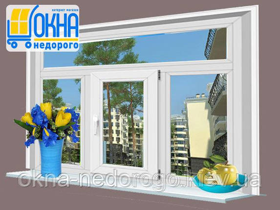 Трьохстулкове вікно Veka SoftLine з фрамугою, фото 2