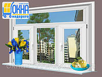 Трехстворчатое окно 1800х1700 Veka SoftLine с фрамугой