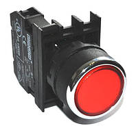 Натискна Кнопка кругла (1НЗ) червона
