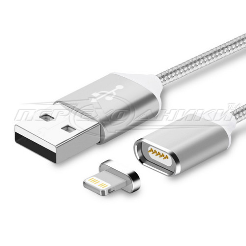 Магнітний кабель USB to Lightning, ганчірний кабель, 1 м