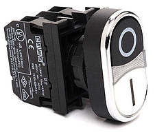 Здвоєна Кнопка чорно-біла (1но + 1НЗ)