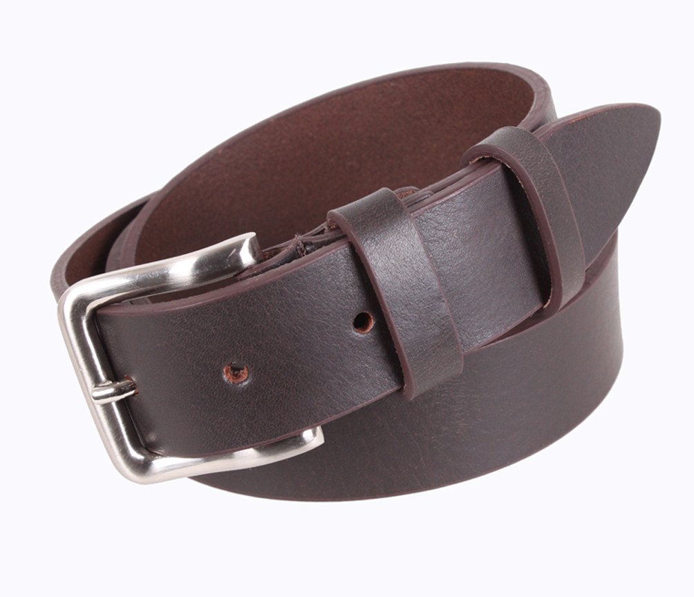 Чоловічий ремінь з натуральної шкіри під штани LD666-2 коричневий, фото 1