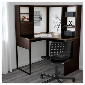 МІККЕ письмовий Стіл, кутовий, чорно-коричневий, 100x141 см, 50244741 IKEA, ІКЕА, MICKE, фото 2
