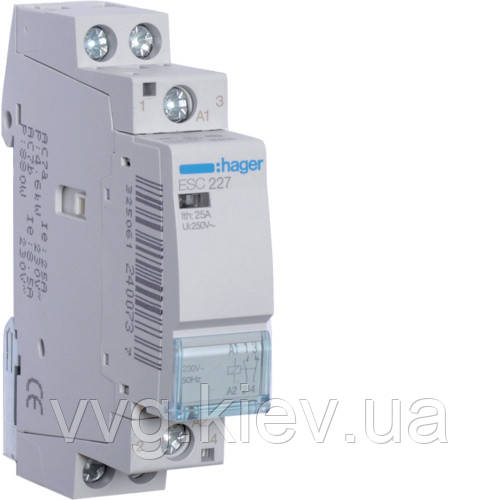 Контактор 25A, 1НО + 1НЗ, 230 В, HAGER