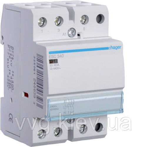 Контактор 40A, 3НО, 230В, HAGER