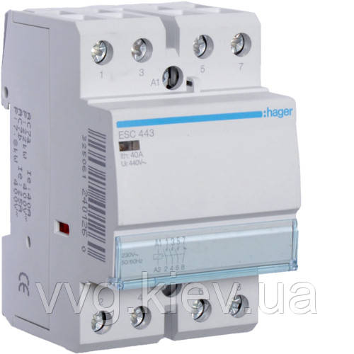Контактор 40A, 3НО+1НЗ, 230В, HAGER