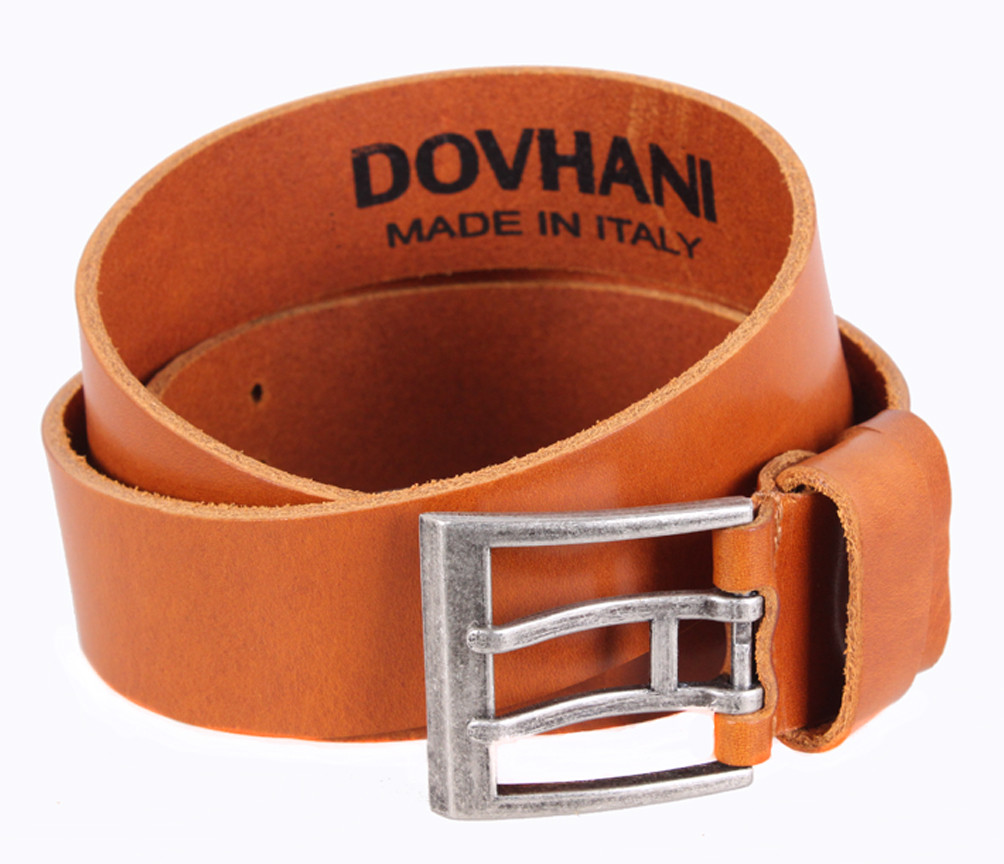 Чоловічий ремінь з натуральної шкіри під джинси LD666-11 рудий, фото 1