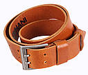 Чоловічий ремінь з натуральної шкіри під джинси LD666-11 рудий, фото 3
