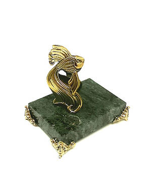 Статуетка "Золота Рибка" на підставці з бронзовими ніжками, фото 2