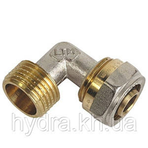 Кут з зовнішньою різьбою 16х1/2" металопластик