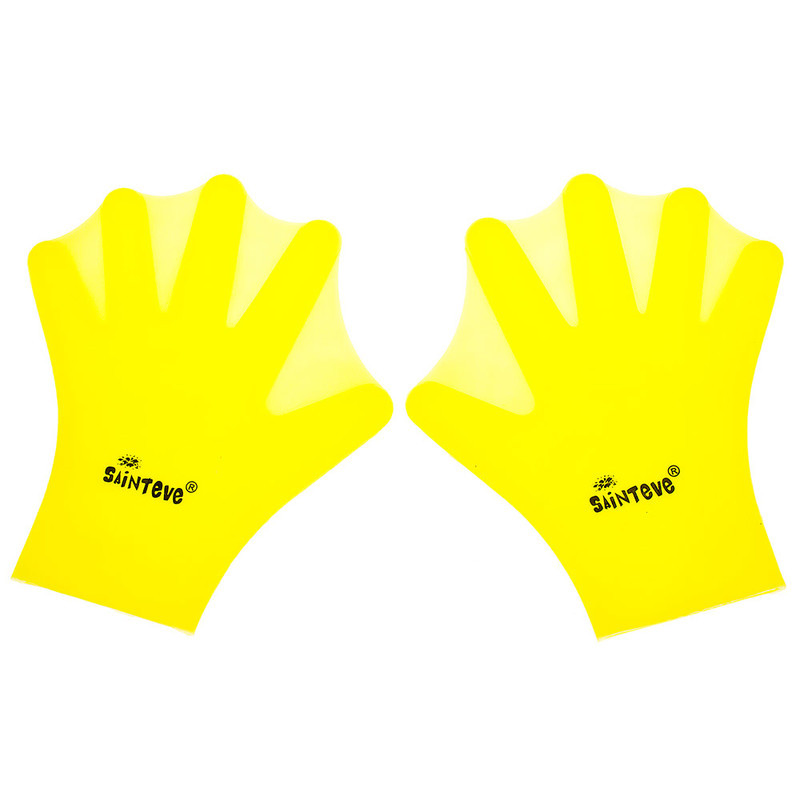 Лопатки для плавання дорослі силіконові жовті Sainteve