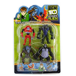 Ben ten Бен Тен 4 фігурки 5 серії, що світяться - Мавпо-павук+Гумангозавр+Полум'яний