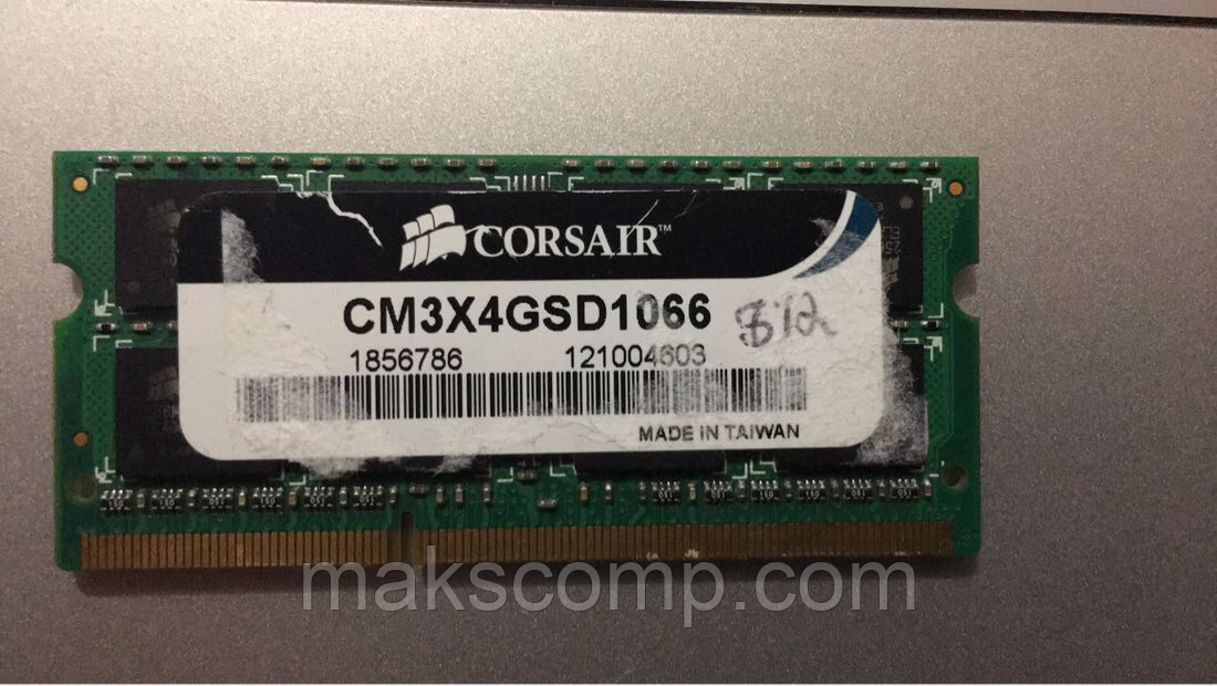 Пам'ять Corsair 4Gb So-DIMM PC3-10600S DDR3 1.5 v (CM3X4GSD1066)