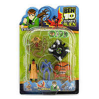 Ben ten Бен Тен 4 фігурки 5 серії, що світяться, з годинником - Жук+Краб+Іон+Адватай