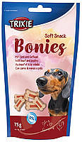 Trixie TX-31491 Soft Snack Bonies 75г-лакомство для собак со вкусом говядины и птицы