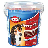 Trixie TX-31495 Soft Snack Happy Mix 500гр -смесь лакомств для собак (ягнёнок, лосось, курица)