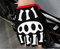 Перчатки летние Skeleton размер XL скелетоны спорт рукавицы мото вело рукавички велоперчатки