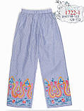 Літні широкі штани, котон з вишивкою, Моне, р. 128, фото 5