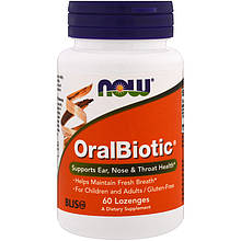 OralBiotic NOW Foods 60 Lozenges (Оральні пробіотики)