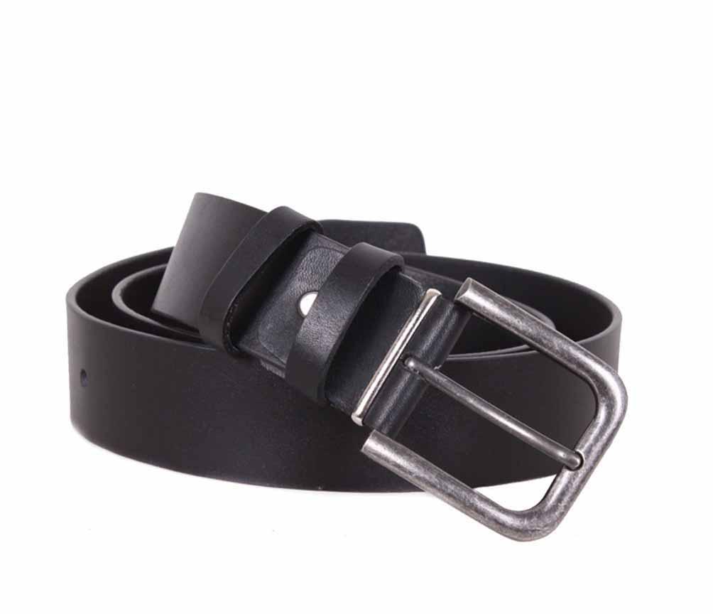 Чоловічий ремінь з натуральної шкіри під джинси 8702-19 Чорний, фото 1