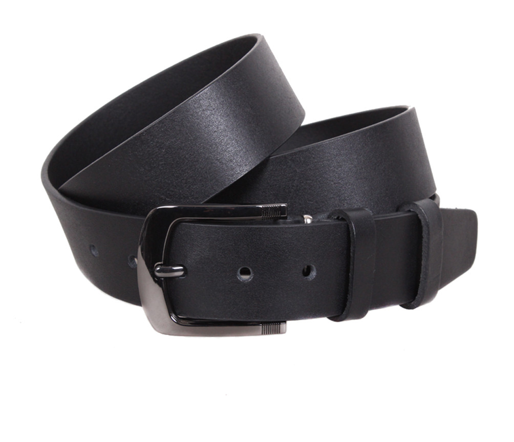 Чоловічий ремінь з натуральної шкіри під джинси 8702-21 Чорний, фото 1