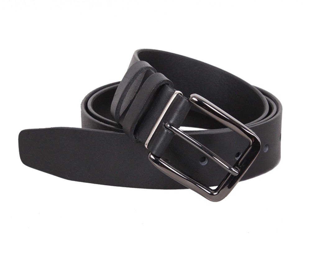 Чоловічий ремінь з натуральної шкіри під джинси 8702-27 Чорний, фото 1